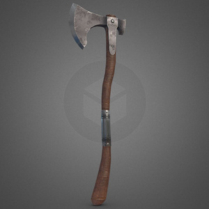 3Dモデル武器 - 片手斧( FBX+OBJ, 2K )
