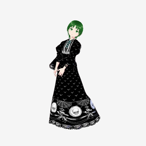 【Vroid衣装】スカルカメオドレス＆ロングスカート3点セット