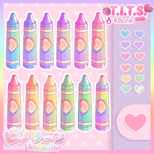 ‧₊˚🌈2D Colorful Crayon Pack (12 Colors) | Twitch Badges & VTuber Throwables