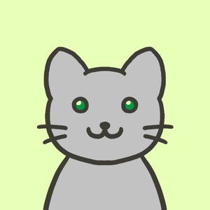 グレー猫のフリーアイコン【２種＋透過あり】🐈Gray cat