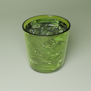 硝子コップと氷水