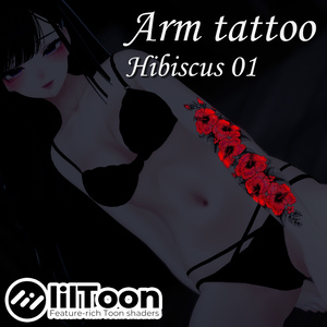 Neon Arm tatto Hibiscus 01 Textures【タトゥー/デカール】