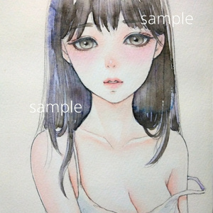 手描きイラスト 原画 哀雨 水彩画 モーニング 手描きイラスト オリジナル 絵 自作 原画 アート 色紙 Pricing Horizonyc Com
