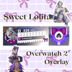 ✧Purple │ Overwatch 2 │ オーバーレイ │ ロリータ風 │ Overlay │ Sweet Lolita │ Kawaii │ オーバーウォッチ2