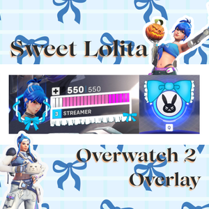✧Blue │ Overwatch 2 │ オーバーレイ │ ロリータ風 │ Overlay │ Sweet Lolita │ Kawaii │ オーバーウォッチ2