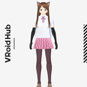 【有料+無料】[Vroid]3Dモデルキャラクター 猫耳女性かな 【vroid】