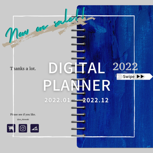 デジタルプランナー　2022年（1月〜12月）-Blue-