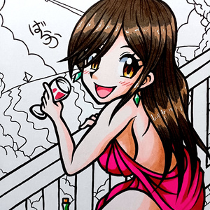 手描きイラスト　ミニ色紙　春の野原の妖精さん 超安い】 手描きイラスト ミニ色紙 春の野原の妖精さん イラスト