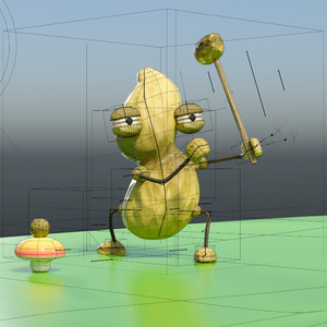『ぴーなっつお』キャラクターデータ（Blenderデータ）【応援版♪】