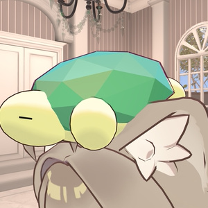 頭に乗せるカメ