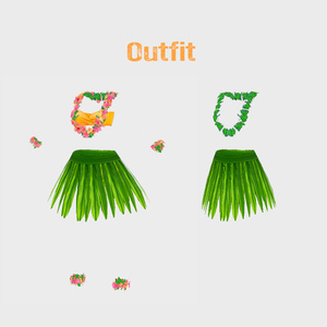 VRoid Outfit & Hair Accessory 「Hula Costume」