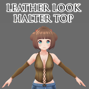 【VRoid】Leather look halter top