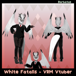 White Fatalis 3D vtuber (VRM - Vroid File)