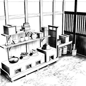 和風炊事場３D素材集・コミスタ･クリスタ兼用素材