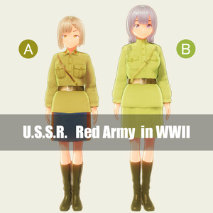 【#Vroid】ソ連の軍服 Red army soldier uniform 1943 USSR