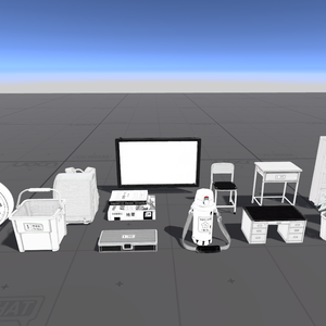 【VRChat/3D素材】漫画風・アニメ調 学園ワールド小道具 14点セット (Manga/Toon School Prop Set)