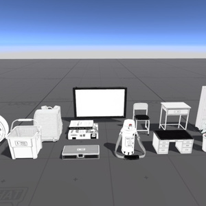 【VRChat/3D素材】漫画風・アニメ調 学園ワールド小道具 14点セット (Manga/Toon School Prop Set)