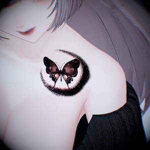 【7アバター対応】蝶と月【tattoo】 缩略图 2