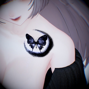 【7アバター対応】蝶と月【tattoo】 缩略图 4