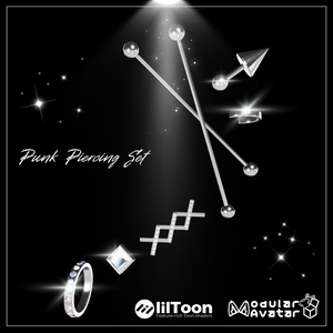 【MA対応】Punk Piercing Set/パンクピアスセット【VRChat想定】