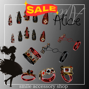 ✨SilverWeek✨50%SALE✨【VRC想定/27アバター対応】【MA対応】Alice ネイル・指輪