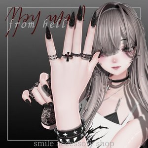【VRC想定】【21アバター対応】【MA対応】from hell ネイル・指輪 缩略图 2