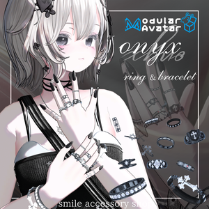 【VRC想定】【23アバター対応】『onyx』リング＆ブレスレット【MA対応】