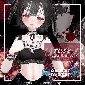 【VRC想定/21アバター対応】【MA対応】『rose』リング＆ブレスレット