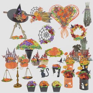 ハロウィンちっくな花かざり（43点）