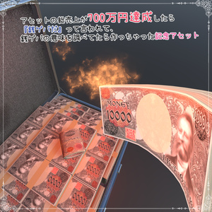 【VRChat想定】（無料）アセットの総売上が700万円達成したら『銭ゲバだ』って言われて、銭ゲバの意味を調べてたら作っちゃった記念アセット 缩略图 5