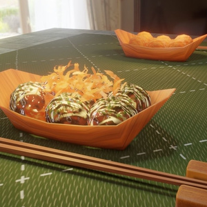 ３Ｄメシ「たこ焼き」blenderデータ 缩略图 2