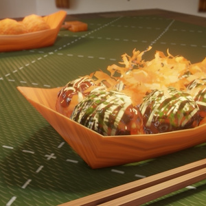 ３Ｄメシ「たこ焼き」blenderデータ