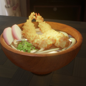 ３Ｄメシ「天ぷらうどん」blenderデータ 缩略图 2