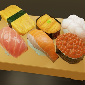 【無料】３Ｄモデルデータ「寿司」【blender2.83】
