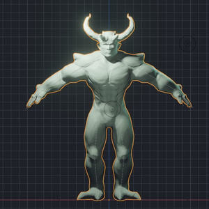 【無料】筋トレするデーモン【blender2.9】 缩略图 4