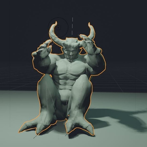 【無料】筋トレするデーモン【blender2.9】 缩略图 3