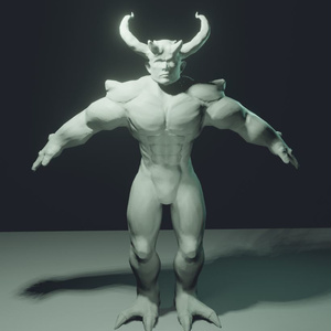 【無料】筋トレするデーモン【blender2.9】