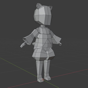 【無料】ボーン＆ウェイト練習モデル【blender2.91】