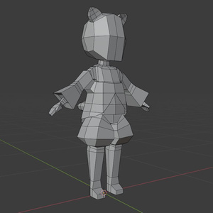 【無料】ボーン＆ウェイト練習モデル【blender2.91】