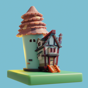 【無料】ファンタジーハウス【blender3.0】