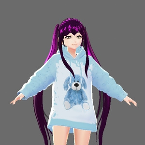Hoodie Cute Blue