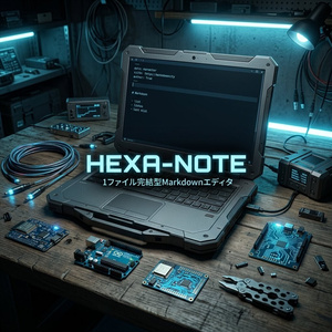 【先行版/開発支援】HEXA-NOTE — 1ファイル完結型Markdownエディタ