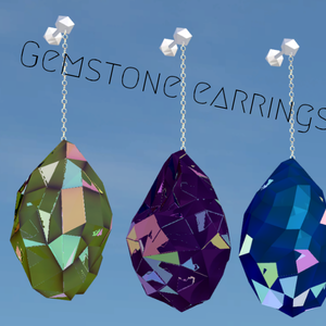 【VRChat想定】Gemstone earrings【ピアス】
