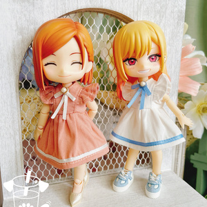 オビツ11サイズ　コートセット➕花束　ピンク オビツ11 サイバーパンク風セット ピンク ドール服 ねんどろいど