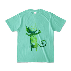 つきねこシルエットTシャツ　アイスグリーン