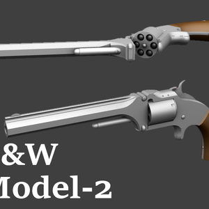 V1.1　FBX追加　スミス＆ウェッソン　モデル２リボルバー　-西部劇-ウェスタン-