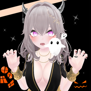 【オリジナル3D】🎃halloween_nail🎃「phys bone 設定済み」