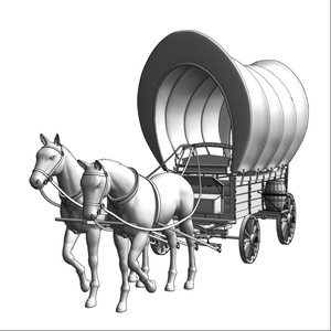 漫画用3D 中世・幌馬車