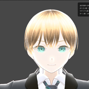 賢そうな少年と女装した少年　「VRM　free　３Dmodel」