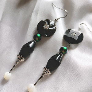 Witchcraft obsidian earrings